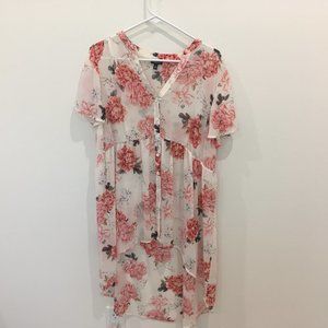 Lane Bryant Pink Flower Transparent Women Blouse Top, Size 0X